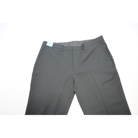 Haggar Dress Pants Tailored Fit Flat Black Performance Mens 42 x 30 NWT - Picture 5 of 8